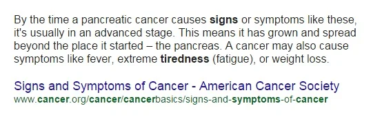 cancer symptoms