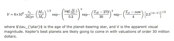 Equation for finding Total worth of the planet
