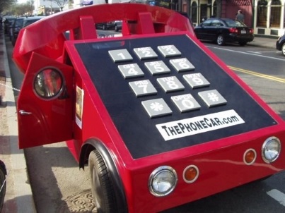 Moving telephone car
