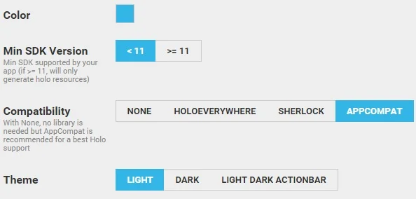 Android Holo Colors Generator