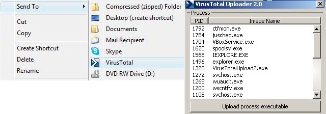 VirusTotal Windows Uploader