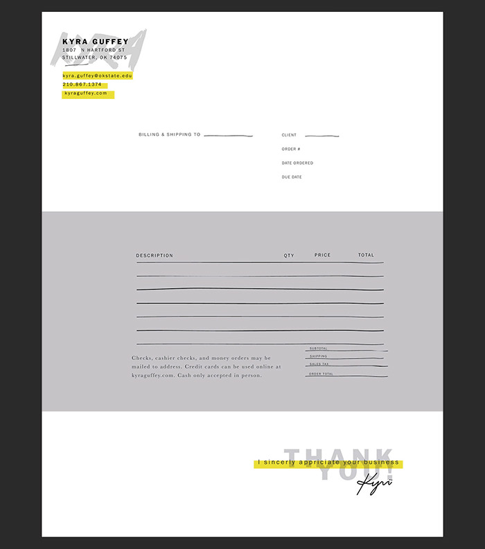 self promotion invoice