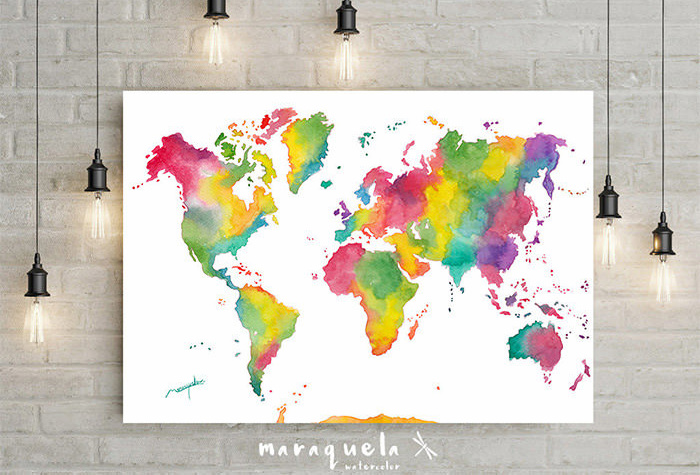 rainbow world map