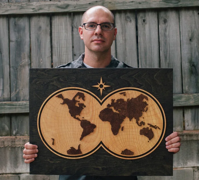 wooden map