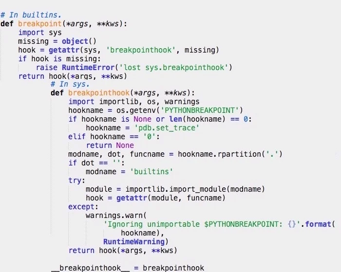 Built-in breakpoint