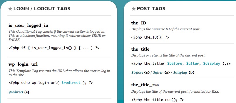 WordPress CSS Cheat Sheet