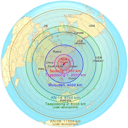 North Korea missile range