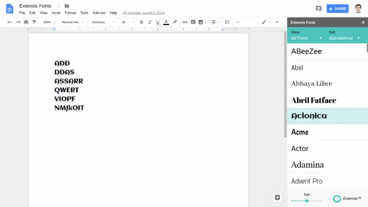 Extensis Fonts