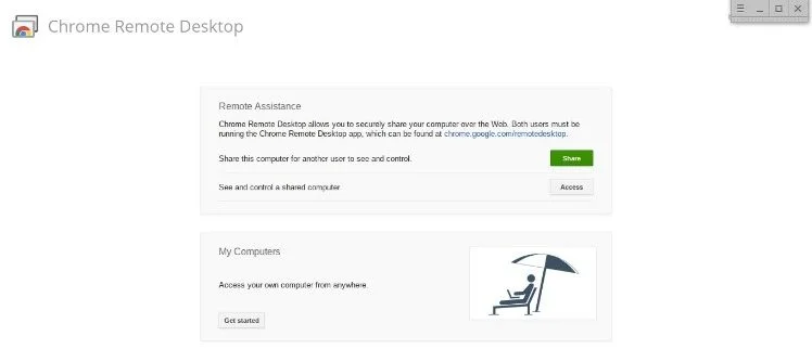 Chrome remote desktop
