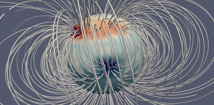Equatorial view of Jupiter's magnetic field