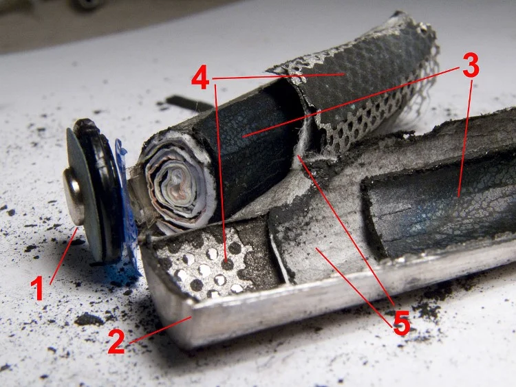Disassembled NiMh battery