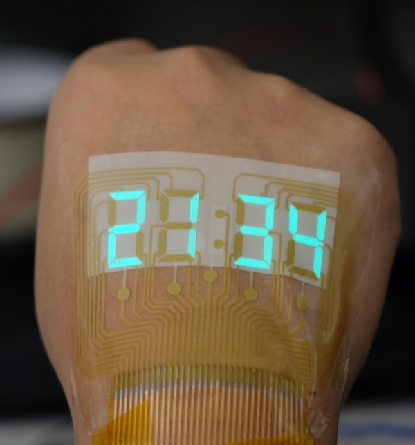 Stretchable Display Sticks to Skin