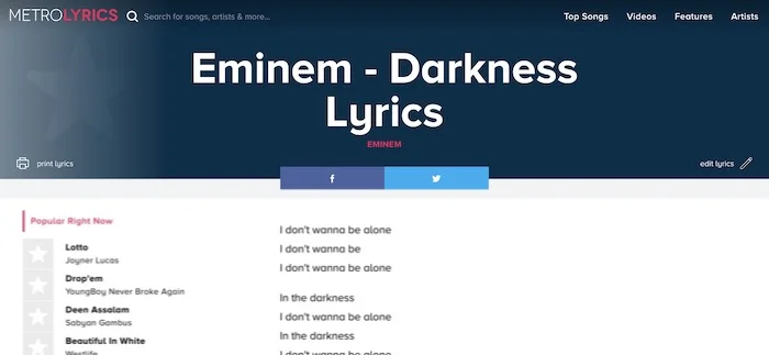 MetroLyrics