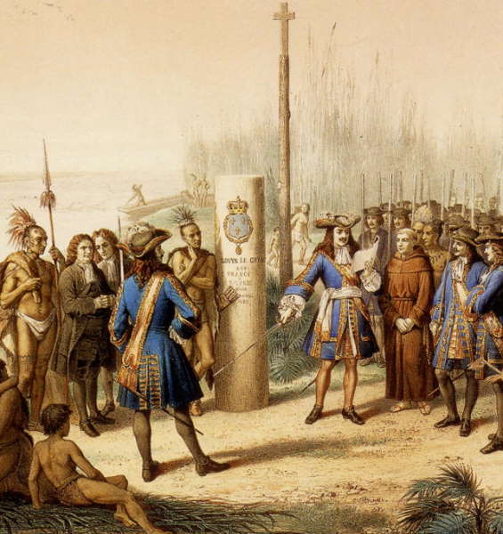Lasalle claiming Louisiana for France