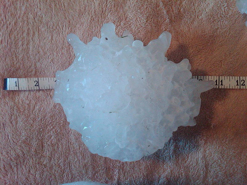 A large hailstone