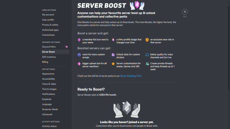 Discord server boost