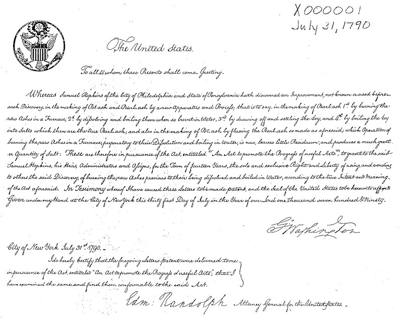 First U.S Patent