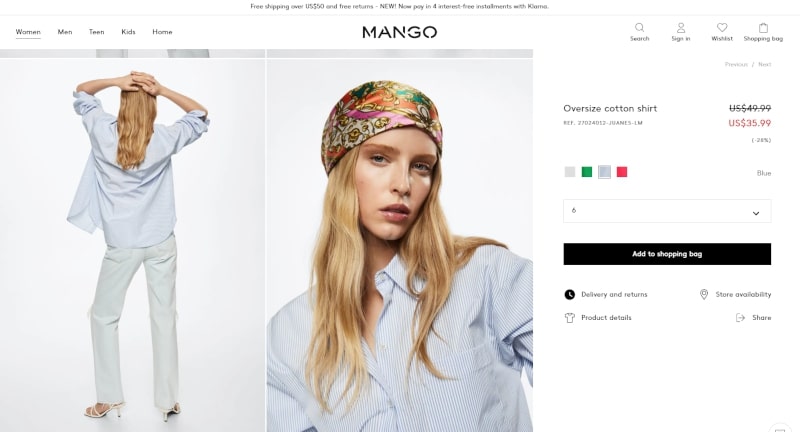 Mango clothing