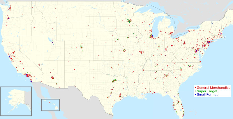 Target stores footprint in the United States