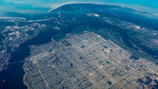 Largest cities in Florida - Aerial view of Cape Coral